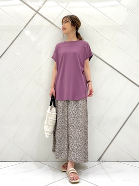 「フレアデニム」｜井上　裕美さん（レディース・158cm）の夏コーディネート