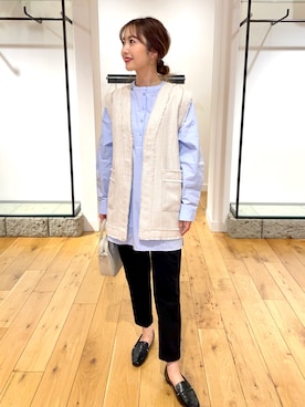 「SENSE OF PLACE by URBAN RESEAR」｜「アイテム（その他アウター）」を使った、イノウエ ユミさん（レディース・158cm）の春コーディネート