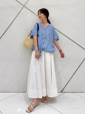 「RODE SKO（ロデスコ）のアイテム」を使った、井上　裕美さん（レディース・158cm）の夏コーディネート