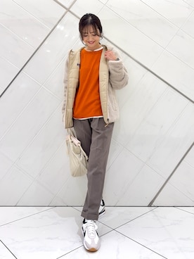 「アイテム（その他アウター）」を使った、井上　裕美さん（レディース・158cm）の秋コーディネート