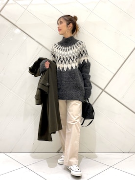 「コーデュロイパンツ」｜井上　裕美さん（レディース・158cm）の冬コーディネート