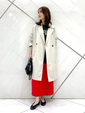 「アーバンリサーチドアーズ」｜「アイテム（チェスターコート）」を使った、井上　裕美さん（レディース・158cm）の冬コーディネート