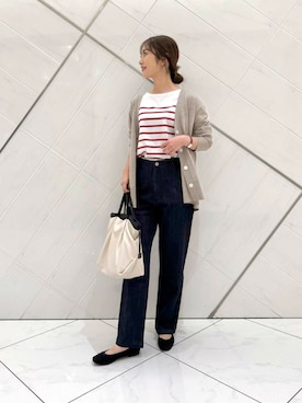 「運動会コーデ」｜「アイテム（バレエシューズ）」を使った、井上　裕美さん（レディース・158cm）の秋コーディネート