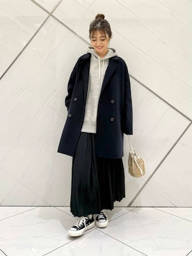 「URBAN RESEARCH DOORS（アーバンリサーチドアーズ）のウールリバーテーラードコート（その他アウター）」を使った、井上　裕美さん（レディース・158cm）の秋コーディネート