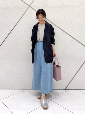 「FORK&SPOON（フォークアンドスプーン）のアイテム」を使った、井上　裕美さん（レディース・158cm）の春コーディネート