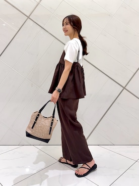 「RODE SKO（ロデスコ）のアイテム」を使った、井上　裕美さん（レディース・158cm）の夏コーディネート