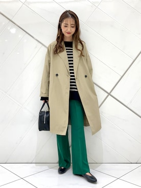 「アーバンリサーチドアーズ」｜「アイテム（チェスターコート）」を使った、井上　裕美さん（レディース・158cm）の冬コーディネート