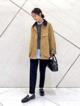 「HARUTA（ハルタ）の『別注』HARUTA×DOORS　キルトローファー（ローファー）」を使った、井上　裕美さん（レディース・158cm）の秋コーディネート