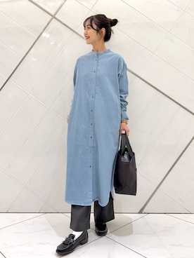 「HARUTA（ハルタ）の『別注』HARUTA×DOORS　キルトローファー（ローファー）」を使った、井上　裕美さん（レディース・158cm）の秋コーディネート