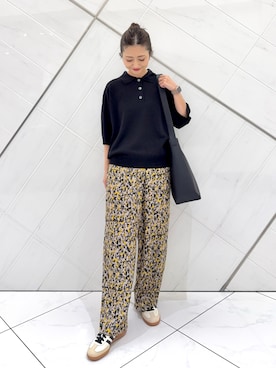 「アイテム（ポロシャツ）」を使った、井上　裕美さん（レディース・158cm）の夏コーディネート