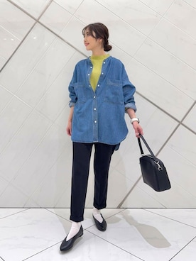 「URBAN RESEARCH（アーバンリサーチ）のアイテム（レッグウェア）」を使った、井上　裕美さん（レディース・158cm）の冬コーディネート