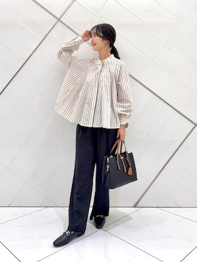 「アイテム（パンプス）」を使った、井上　裕美さん（レディース・158cm）の秋コーディネート