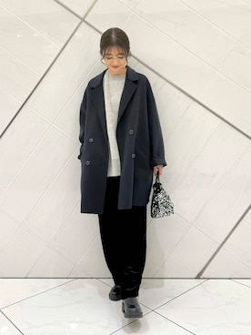 「URBAN RESEARCH DOORS（アーバンリサーチドアーズ）のウールリバーテーラードコート（その他アウター）」を使った、井上　裕美さん（レディース・158cm）の秋コーディネート