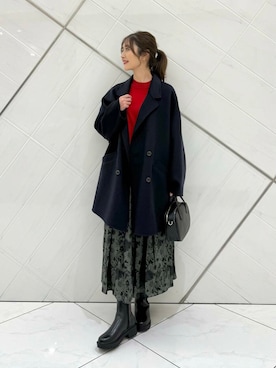 「URBAN RESEARCH DOORS（アーバンリサーチドアーズ）のウールリバーテーラードコート（その他アウター）」を使った、井上　裕美さん（レディース・158cm）の秋コーディネート