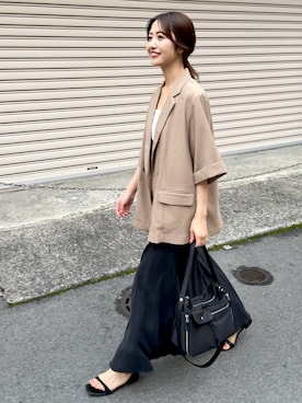 「RODE SKO（ロデスコ）のアイテム」を使った、井上　裕美さん（レディース・158cm）の夏コーディネート