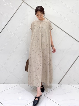 「URBAN RESEARCH DOORS（アーバンリサーチドアーズ）のスクエアトゥリボンミュール（サンダル）」を使った、井上　裕美さん（レディース・158cm）の夏コーディネート