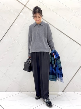 「HARUTA（ハルタ）の『別注』HARUTA×DOORS　キルトローファー（ローファー）」を使った、井上　裕美さん（レディース・158cm）の秋コーディネート