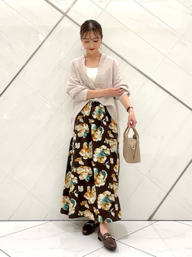 「URBAN RESEARCH DOORS（アーバンリサーチドアーズ）のダブルガーゼバンドカラーシャツ（シャツ/ブラウス）」を使った、井上　裕美さん（レディース・158cm）の夏コーディネート