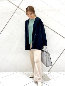 「コーデュロイパンツ」｜「アイテム（スリッポン）」を使った、イノウエ ユミさん（レディース・158cm）の秋コーディネート