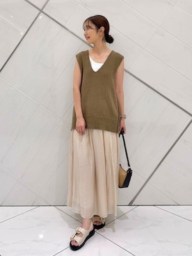 「MARCO BIANCHINI（マルコビアンチーニ）のアイテム」を使った、井上　裕美さん（レディース・158cm）の夏コーディネート