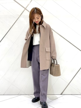 FORK&SPOON バルカラーミドルコートを使った人気ファッション