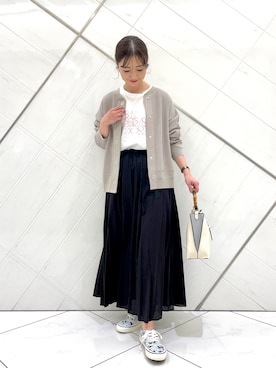 「みんなの白Tフェス」｜「アイテム（ハンドバッグ）」を使った、イノウエ ユミさん（レディース・158cm）の夏コーディネート