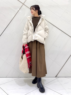 「アイテム（ワンピース/ドレス）」を使った、井上　裕美さん（レディース・158cm）の秋コーディネート