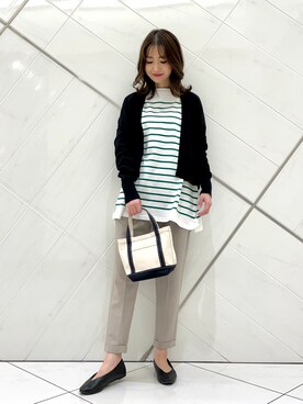 「ボーター」｜「アイテム（その他）」を使った、井上　裕美さん（レディース・158cm）の春コーディネート