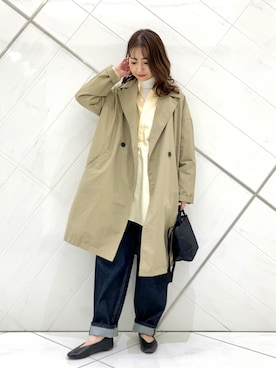 「ゆるカジ」｜「アイテム（ジャケット/アウター）」を使った、イノウエ ユミさん（レディース・158cm）の冬コーディネート