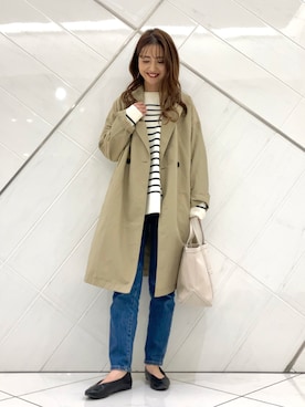 チェスターコートを使った トートバッグ のレディース人気ファッションコーディネート Wear