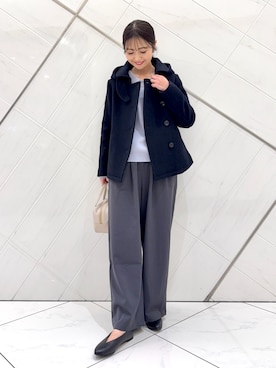 エアリーウールフードコートを使った人気ファッションコーディネート