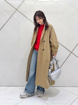 「URBAN RESEARCH DOORS（アーバンリサーチドアーズ）のピンタックフリルスタンドカラーブラウス（シャツ/ブラウス）」を使った、井上　裕美さん（レディース・158cm）の冬コーディネート