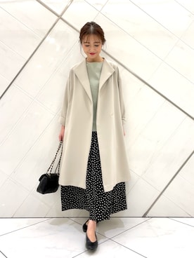 「ドットスカート」｜「アイテム（その他アウター）」を使った、イノウエ ユミさん（レディース・158cm）の春コーディネート