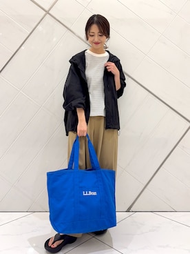 「FORK&SPOON（フォークアンドスプーン）のFORK&SPOON　ツータックワイドパンツ（その他パンツ、ベージュ系）」を使った、井上　裕美さん（レディース・158cm）の夏コーディネート