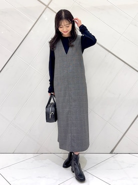 「アイテム（ワンピース、その他）」を使った、井上　裕美さん（レディース・158cm）の秋コーディネート