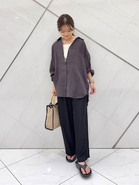 「URBAN RESEARCH DOORS（アーバンリサーチドアーズ）の『UVカット/接触冷感/吸水速乾』ドライタッチリラックスパンツ（その他パンツ）」を使った、井上　裕美さん（レディース・158cm）の夏コーディネート