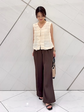 「RODE SKO（ロデスコ）のアイテム」を使った、井上　裕美さん（レディース・158cm）の夏コーディネート