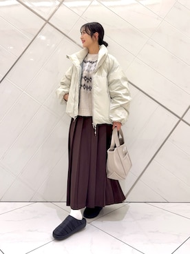 「アイテム（ダウンジャケット/コート）」を使った、井上　裕美さん（レディース・158cm）の秋コーディネート