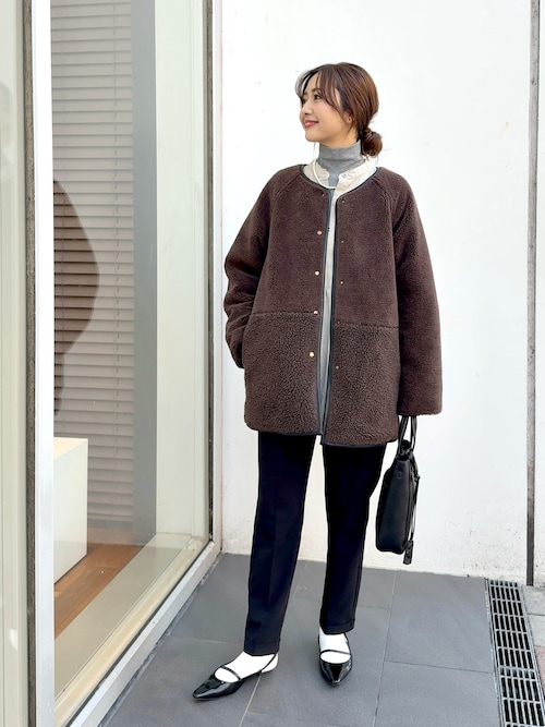 リバーシブルボア撥水キルティングコート