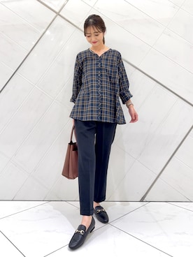 「RODE SKO（ロデスコ）のアイテム」を使った、井上　裕美さん（レディース・158cm）の秋コーディネート