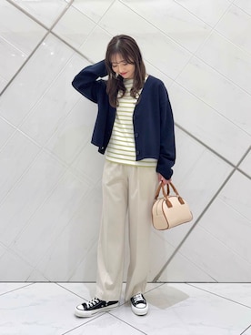 「doors」｜「アイテム（ステンカラーコート）」を使った、井上　裕美さん（レディース・158cm）の冬コーディネート