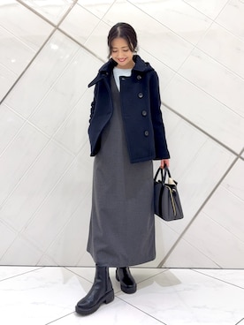 「アイテム（ワンピース）」を使った、井上　裕美さん（レディース・158cm）の冬コーディネート