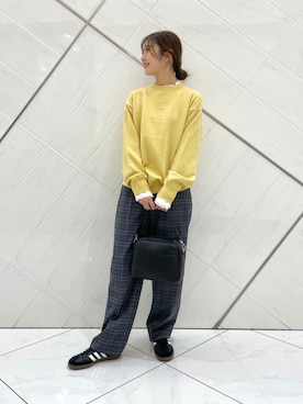 「URBAN RESEARCH DOORS（アーバンリサーチドアーズ）のピンタックフリルスタンドカラーブラウス（シャツ/ブラウス）」を使った、井上　裕美さん（レディース・158cm）の秋コーディネート