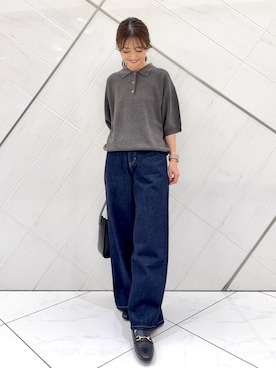 「アイテム（パンプス）」を使った、井上　裕美さん（レディース・158cm）の秋コーディネート