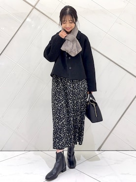 「アイテム（ファッション雑貨）」を使った、井上　裕美さん（レディース・158cm）の秋コーディネート