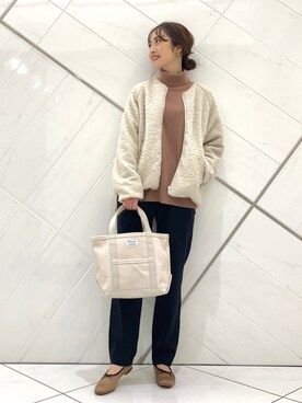 「orcival」｜「アイテム（ブルゾン）」を使った、イノウエ ユミさん（レディース・158cm）の冬コーディネート