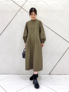 「URBAN RESEARCH DOORS（アーバンリサーチドアーズ）のトラックソールブーツ（ブーツ）」を使った、井上　裕美さん（レディース・158cm）の秋コーディネート
