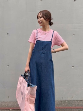 「Lee（リー）のアイテム（ワンピース）」を使った、イノウエ ユミさん（レディース・158cm）の夏コーディネート