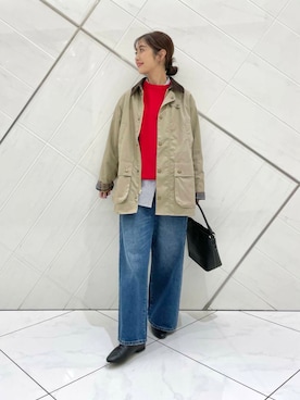 「Barbour（バブアー）の『別注』Barbour　BEDALE（その他アウター）」を使った、井上　裕美さん（レディース・158cm）の秋コーディネート