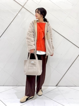 「アイテム（ニット/セーター）」を使った、井上　裕美さん（レディース・158cm）の秋コーディネート